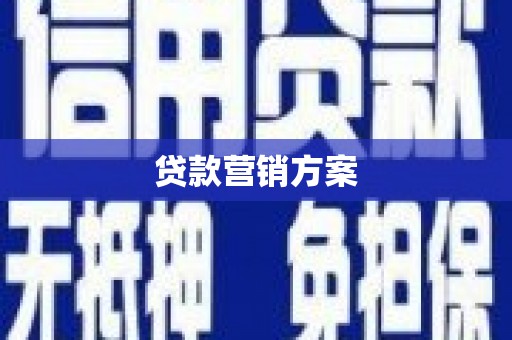 康马贷款营销方案