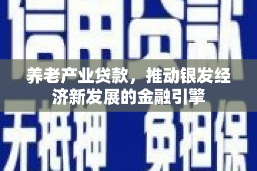 颍泉养老产业贷款，推动银发经济新发展的金融引擎