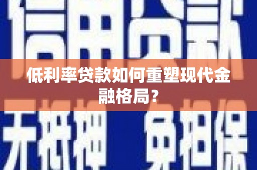 武安低利率贷款如何重塑现代金融格局？